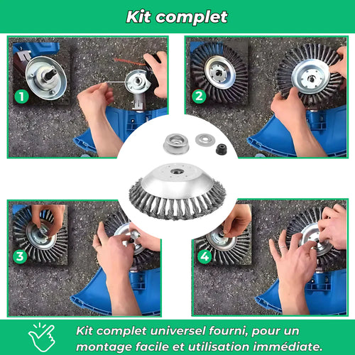 D40 PRO | Brosse Débroussailleuse en Acier | Idéale pour une Finition Impeccable et Entretien Précis